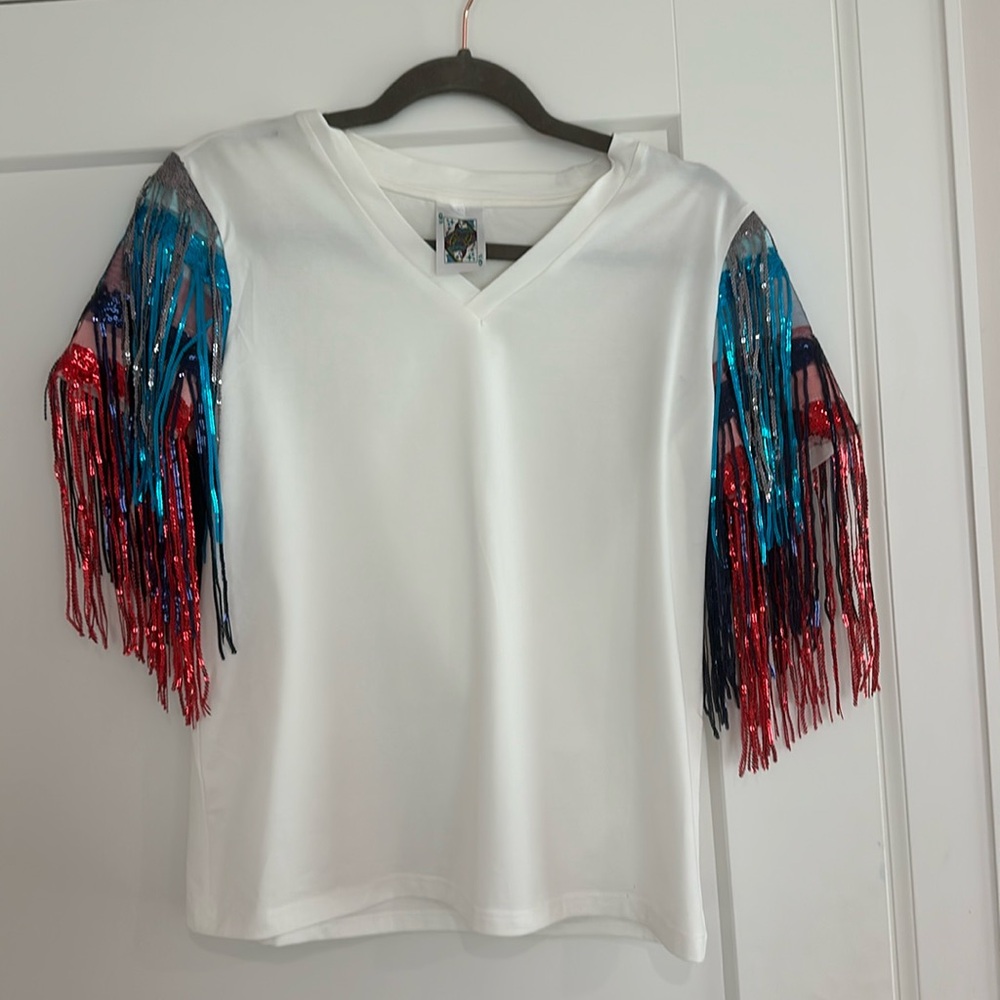Queen of Sparkles top, size small